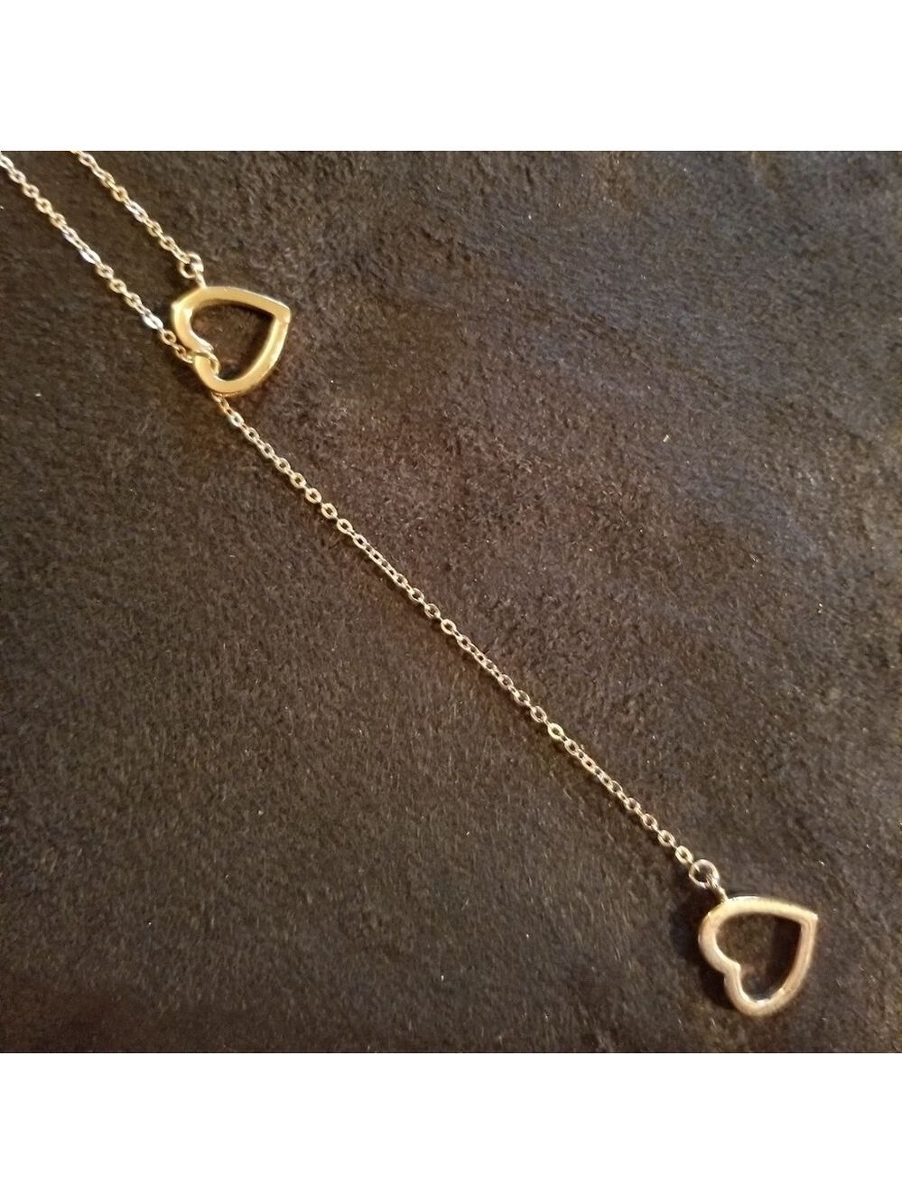 Dangling Hearts 18" Rose Gold Plated Necklace - Picture 6 of 8